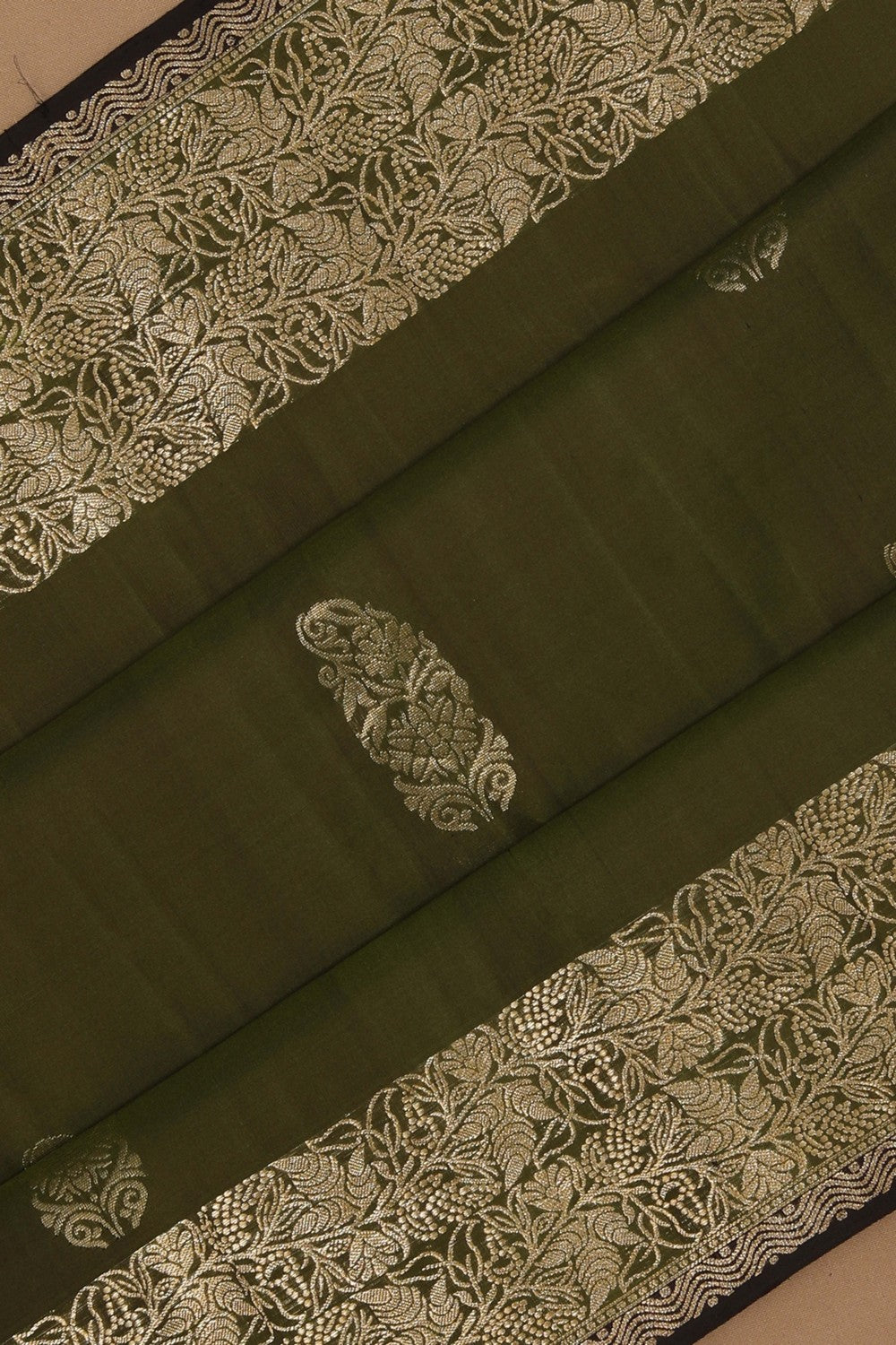 Image of South Silk Moss Green Saree